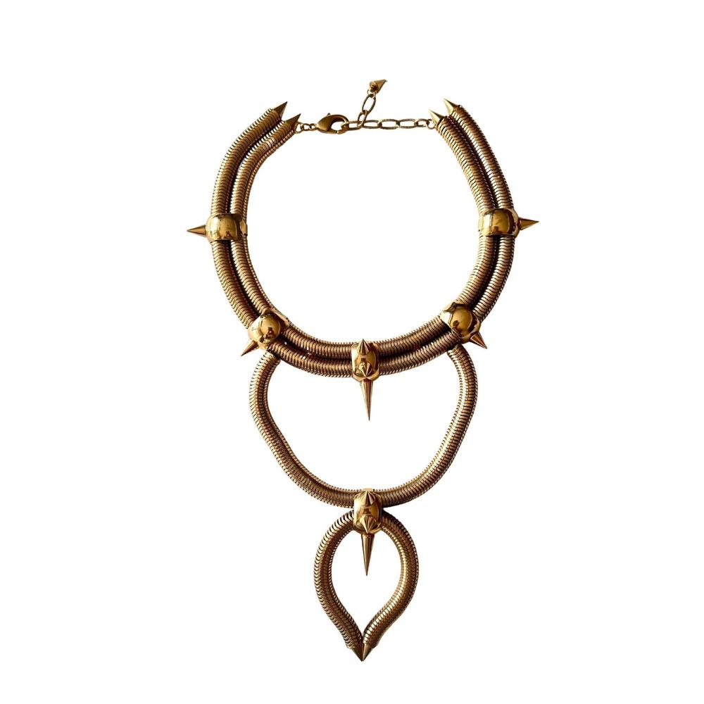 Ela Stone - Multi Chain Spike Necklace